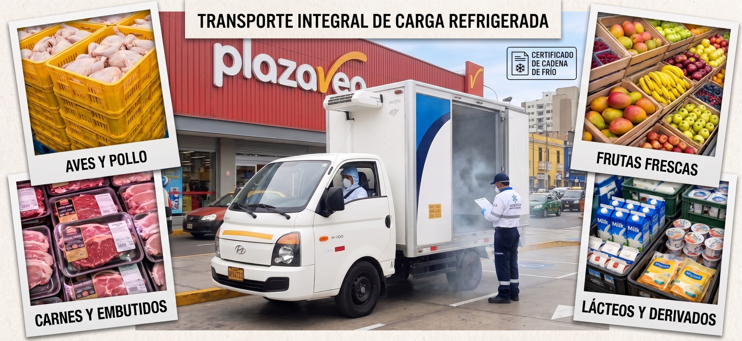 Furgones frigoríficos de Panamundo realizando transporte refrigerado y asegurando la cadena de frío en Perú.